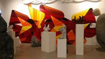 Dado's space at the exhibition displaying various sculptures by the artist